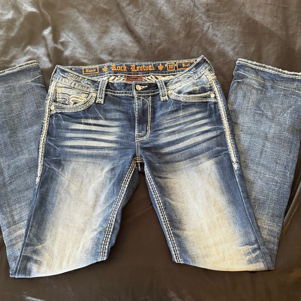 Rock Revival Distressed Indigo Denim